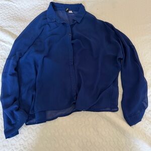 H&M Navy Sheer Blouse